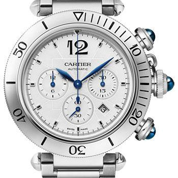 Cartier Pasha de Cartier Watch - 41 mm Steel Case - Silvered Dial - Bracelet - WSPA0018