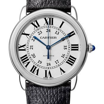 Cartier Ronde Solo de Cartier Watch - 36 mm Steel Case - Black Calfskin Strap - WSRN0021
