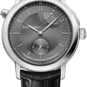 Audemars Piguet Jules Audemars Grande Sonnerie Carillon 39mm Slate Grey Guilloche Index Platinum Leather | 26344PT.OO.D002CR.03