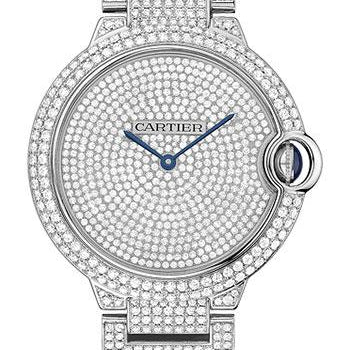 Cartier Ballon Bleu de Cartier Watch - Large White Gold Diamond Case - Diamond Paved Dial - Diamond Bracelet - HPI00582