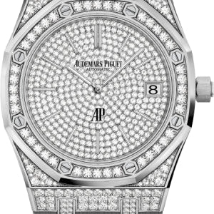 Audemars Piguet Royal Oak "Jumbo" Extra-Thin 39mm White Gold Diamond Pave | 15202BC.ZZ.1241BC.01