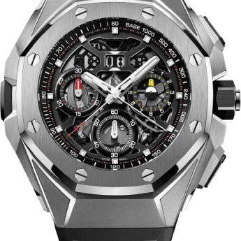 Audemars Piguet Royal Oak Concept Split Second Chronograph 43mm GMT Large Date Titanium Openworked Dial | 26650TI.OO.D013CA.01