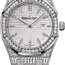 Audemars Piguet Royal Oak Quartz Ladies White Gold Silver Diamond Index 33mm Bracelet | 67652BC.ZZ.1262BC.01