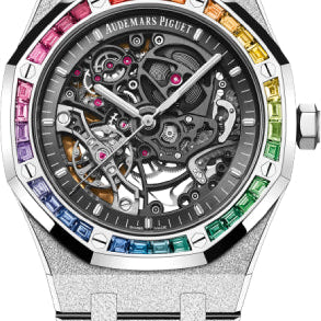 Audemars Piguet Royal Oak Frosted Gold Double Balance Wheel "Skeleton" 41mm Openworked White Gold | 15412BC.YG.1224BC.03