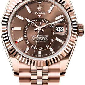 Rolex Sky-Dweller 42mm Chocolate Dial Fluted Bezel Jubilee Bracelet - 336935