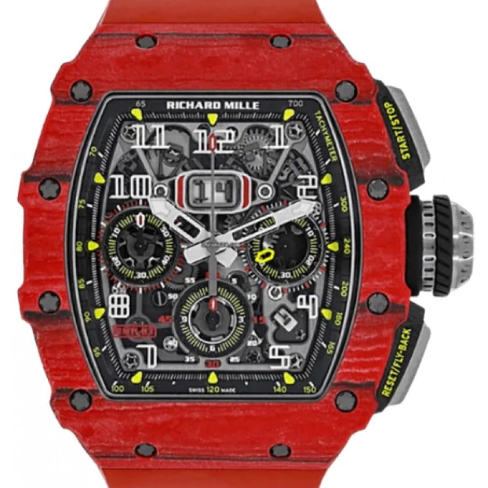 Richard Mille Automatic Flyback Chronograph Red Quartz FQ TPT Carbon RM 11-03