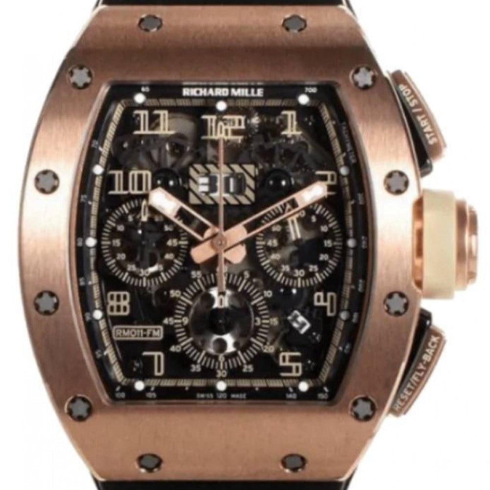 Richard Mille Automatic Flyback Chronograph Felipe Massa Rose Gold Ivory RM 011