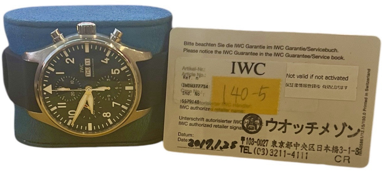 IWC Pilot Chronograph Steel Blue Dial 43mm Automatic Men’s Watch IW377714