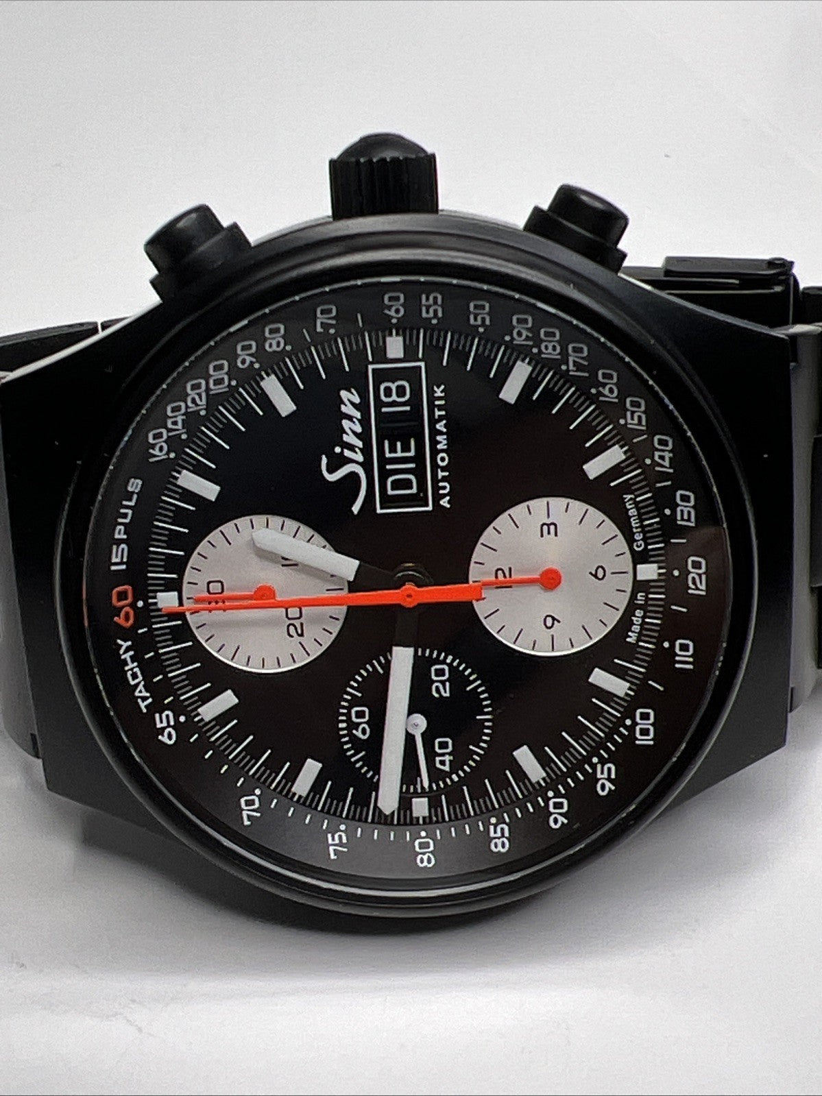 Sinn MODEL 144 Black PVD  60th Anniversary Day Date Chronograph w/ Box & Papers