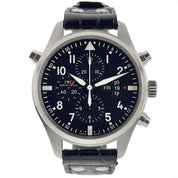 IWC Pilot Double Stainless Steel Black Dial 46mm Automatic Mens Watch IW377801