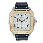 Cartier Santos Gold and Steel Silver Dial 43.3mm Automatic Men’s Watch W2SA0008