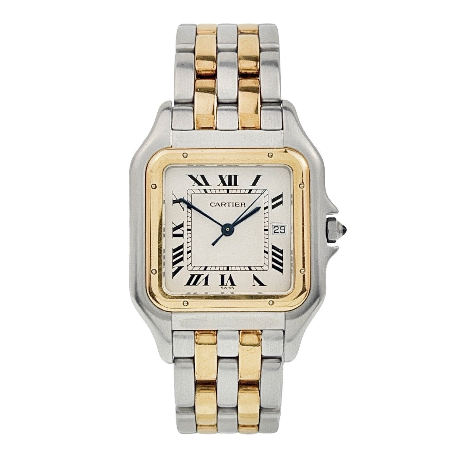 Cartier Panthere Two Row Gold And Steel 30mm Quartz Men's Watch 187957