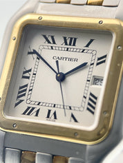 Cartier Panthere Two Row Gold And Steel 30mm Quartz Men's Watch 187957