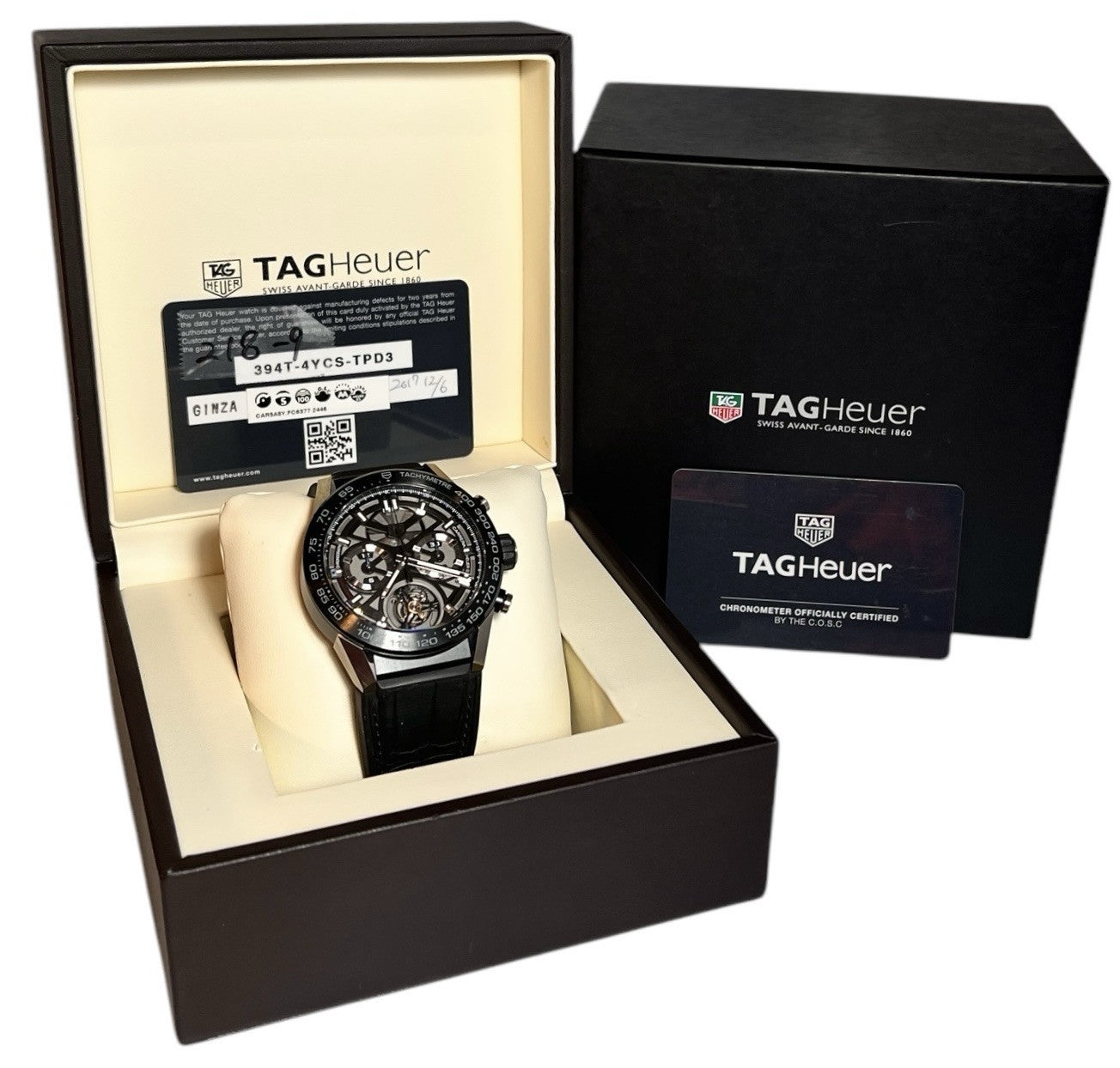 Tag Heuer Carrera Tourbillon Skeleton Dial 44mm Automatic Mens Watch CAR5A8Y