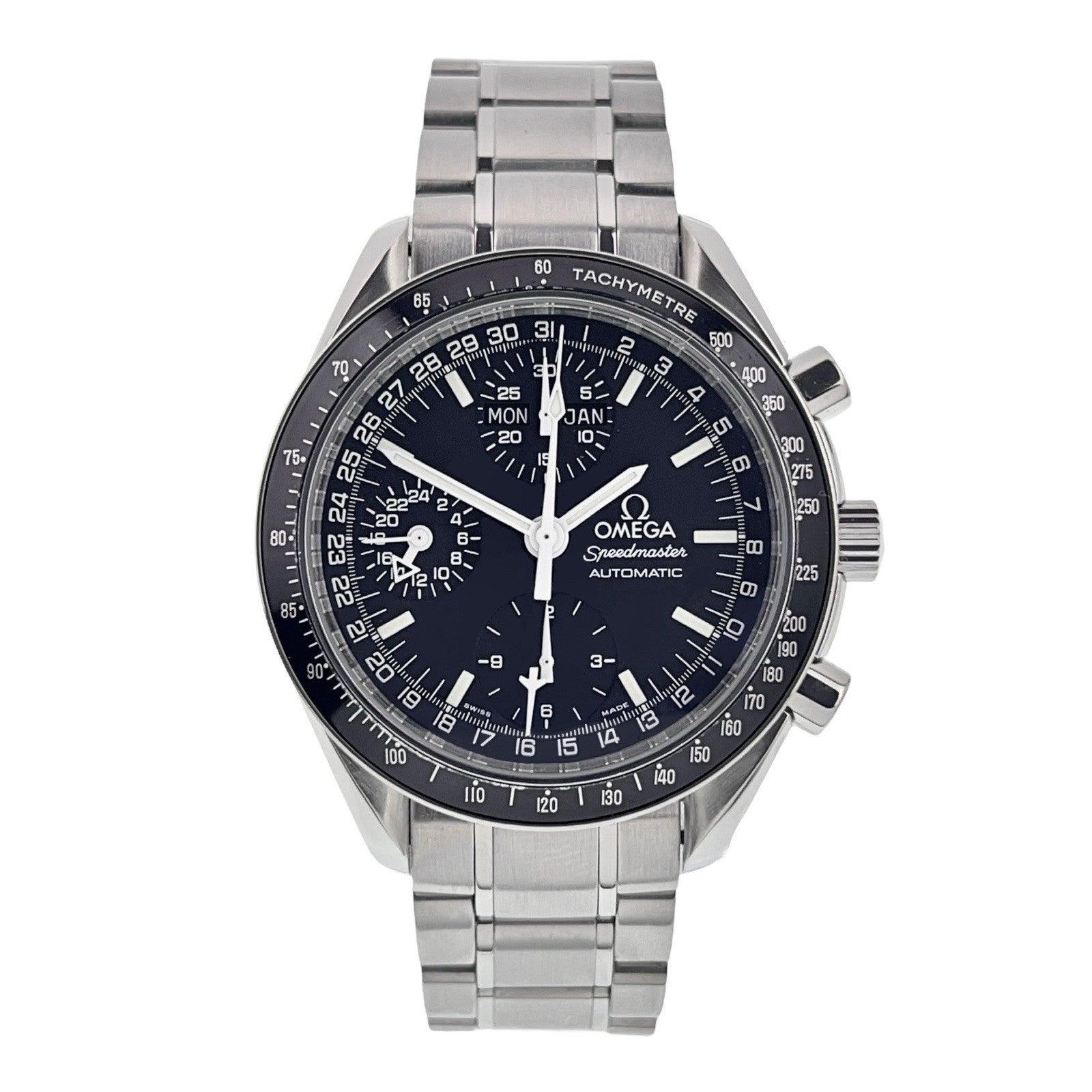 Omega Speedmaster Day Date Stainless Steel Black Dial 39mm Automatic Mens 3520.5