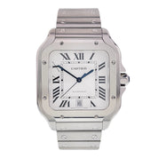 2022 Cartier Santos Large Steel Silver Dial 39mm Automatic Men's Watch WSSA0018
