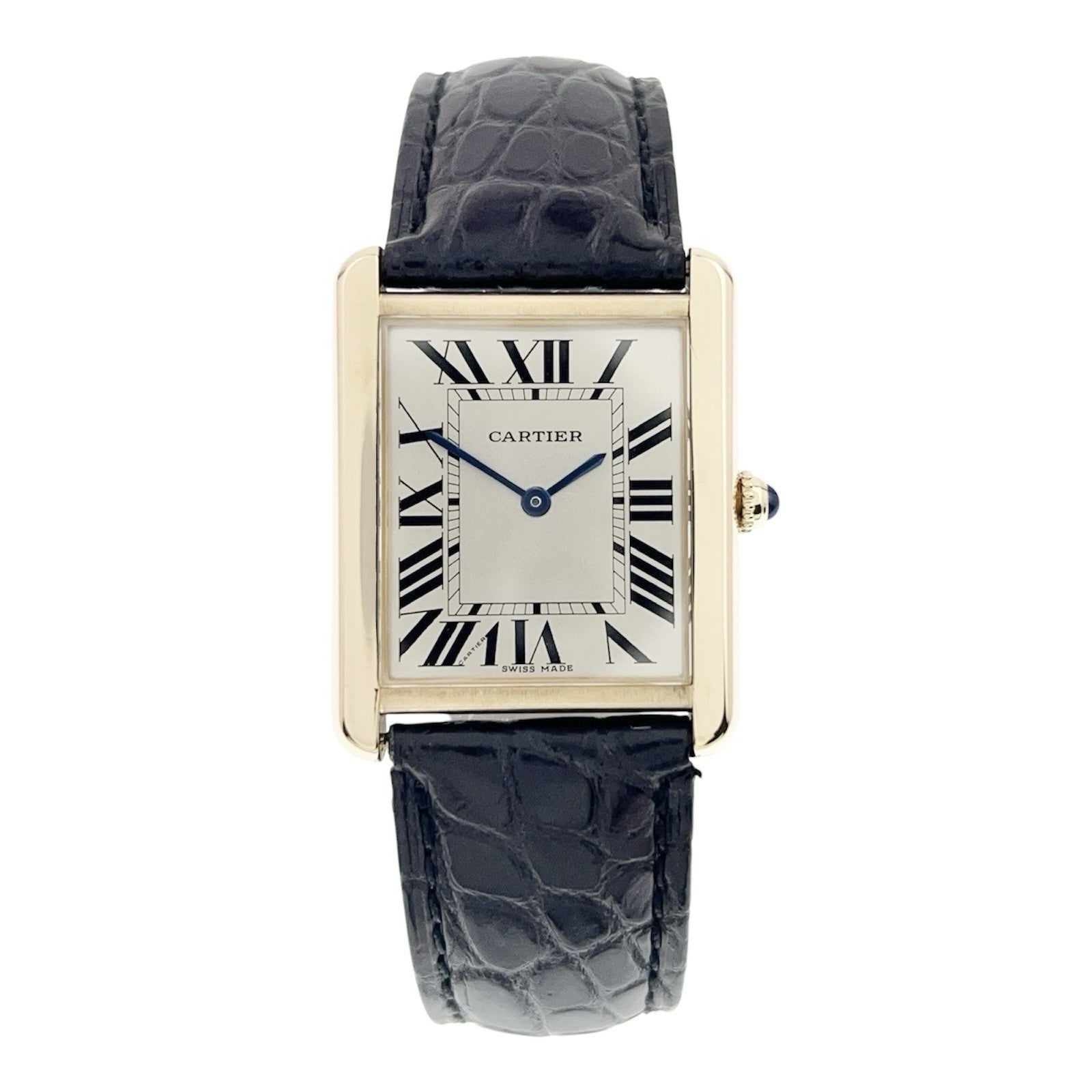 Cartier Tank Solo 18k Yellow Gold 27mm Silver Color Dial Quartz Movement Watch