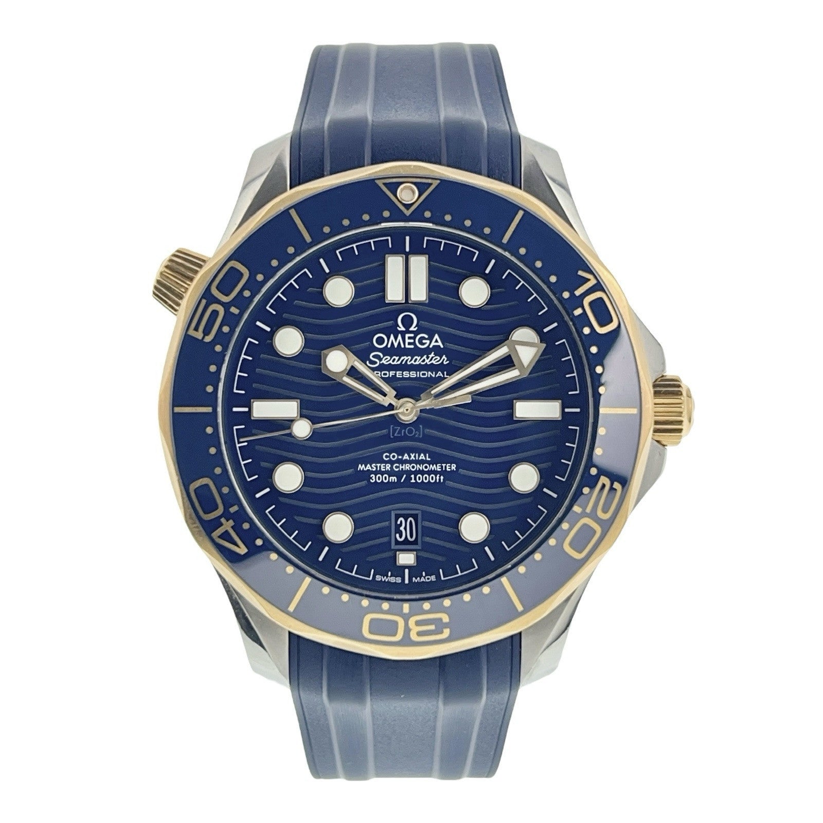 Omega Seamaster Diver Gold Steel Blue Dial 42mm Automatic 210.22.42.20.03.001