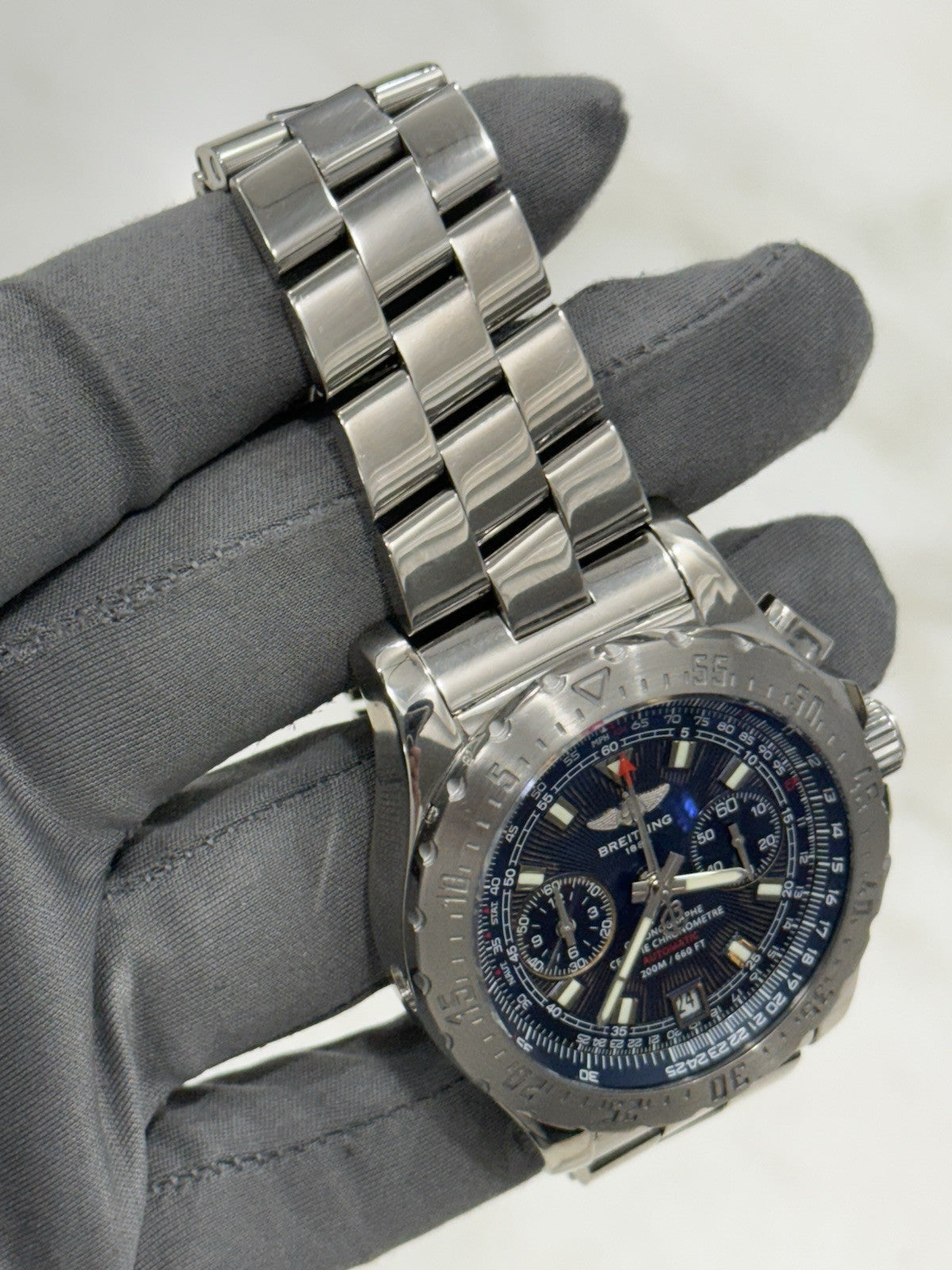 Breitling Skyracer Blue Dial Chronograph 44mm Automatic Watch A27362 - READ