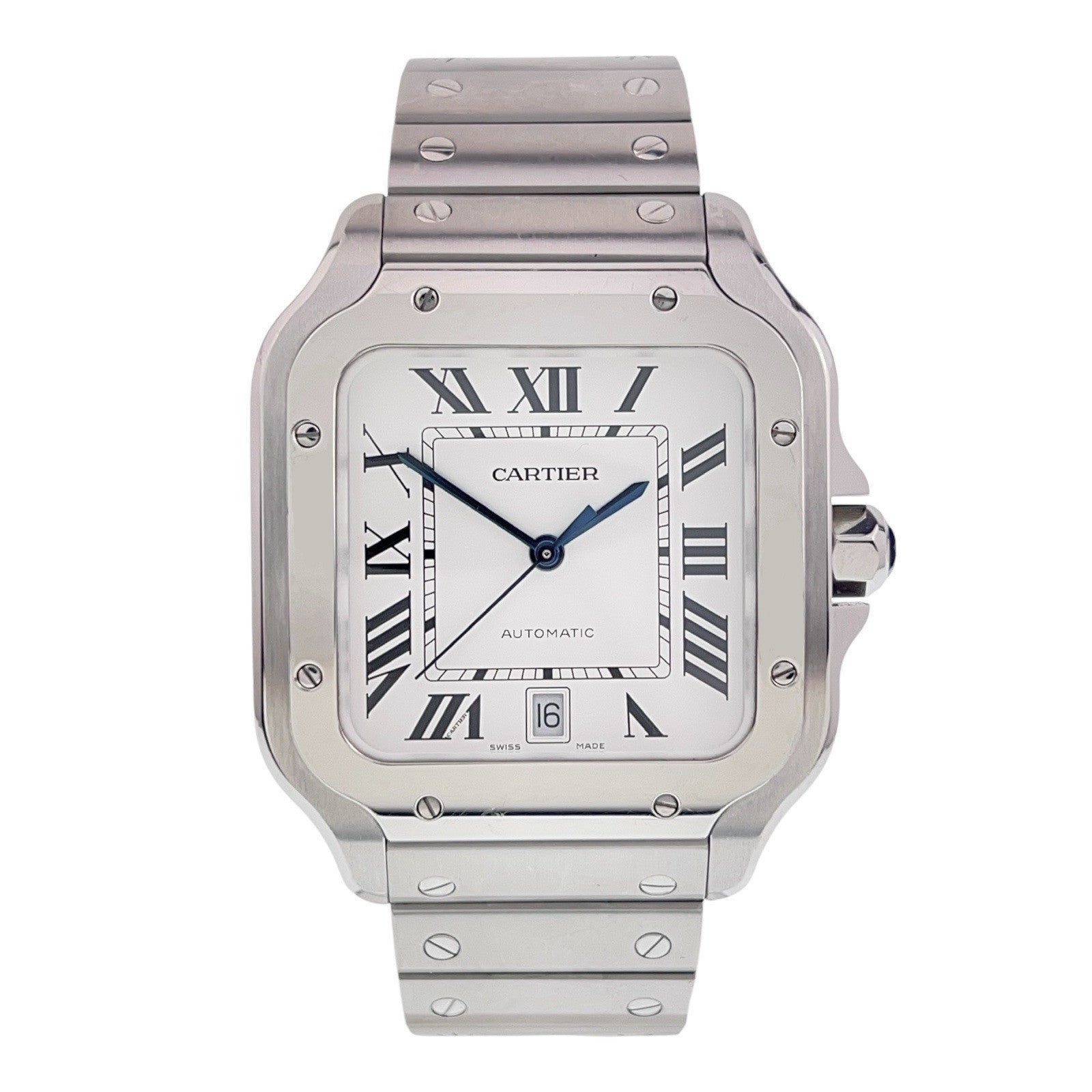 2023 Cartier Santos Large Steel Silver Dial 39mm Automatic Men's Watch WSSA0018