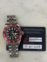 2/2024 Tudor Black Bay Men's Red Bezel Black Dial 41mm Automatic Watch