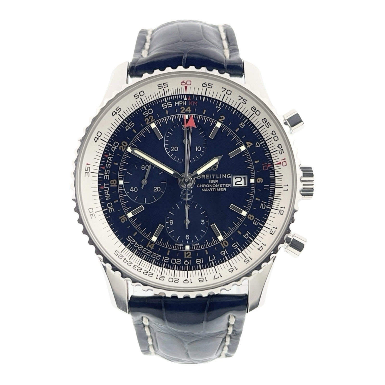 Breitling Navitimer World Stainless Steel Blue Dial 46mm Automatic Men’s A24322