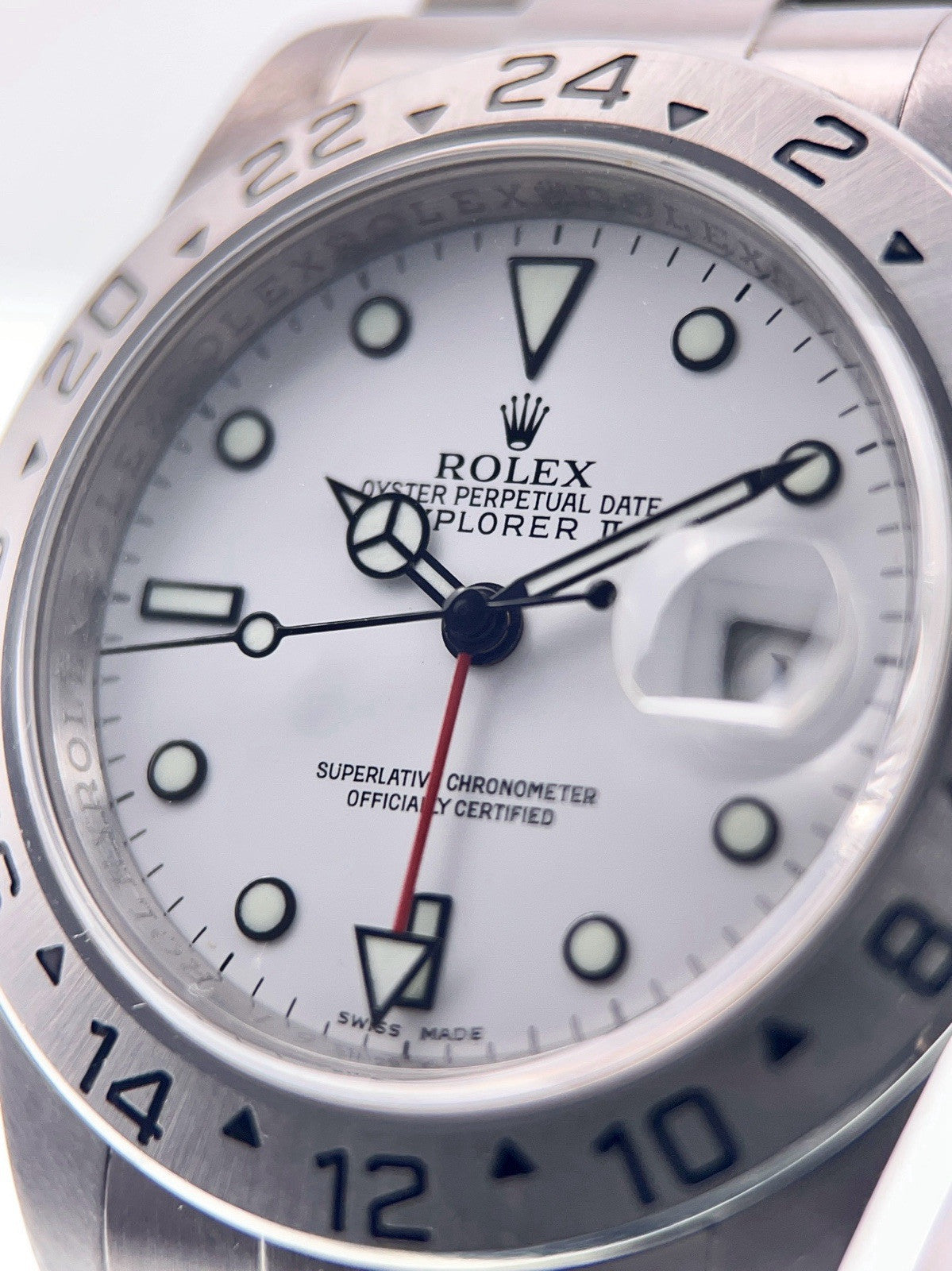 Rolex Explorer II Stainless Steel White Dial 40mm Automatic Mens Watch 16570