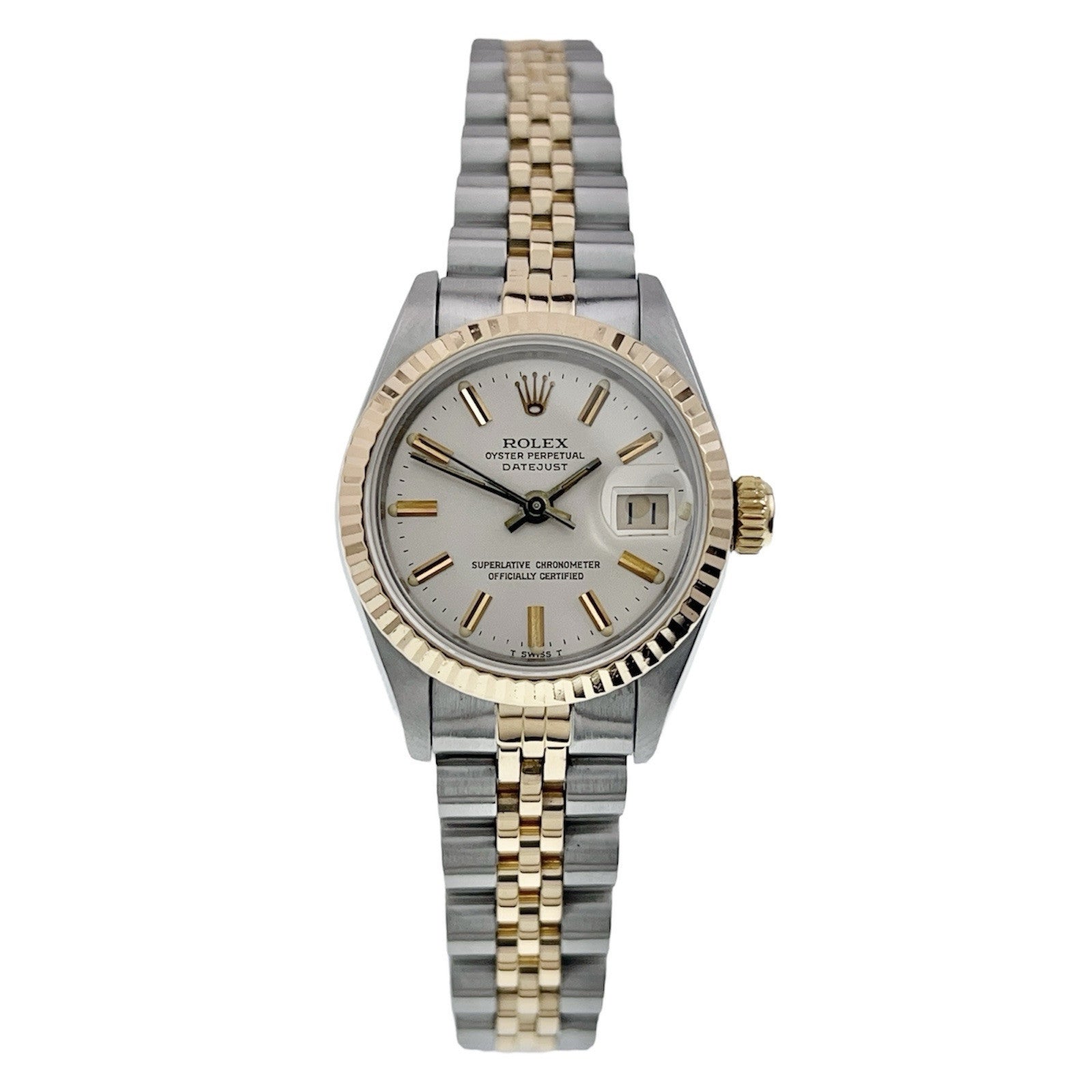 Rolex Lady Datejust Gold and Steel Silver Dial 26mm Automatic Ladies Watch 69173