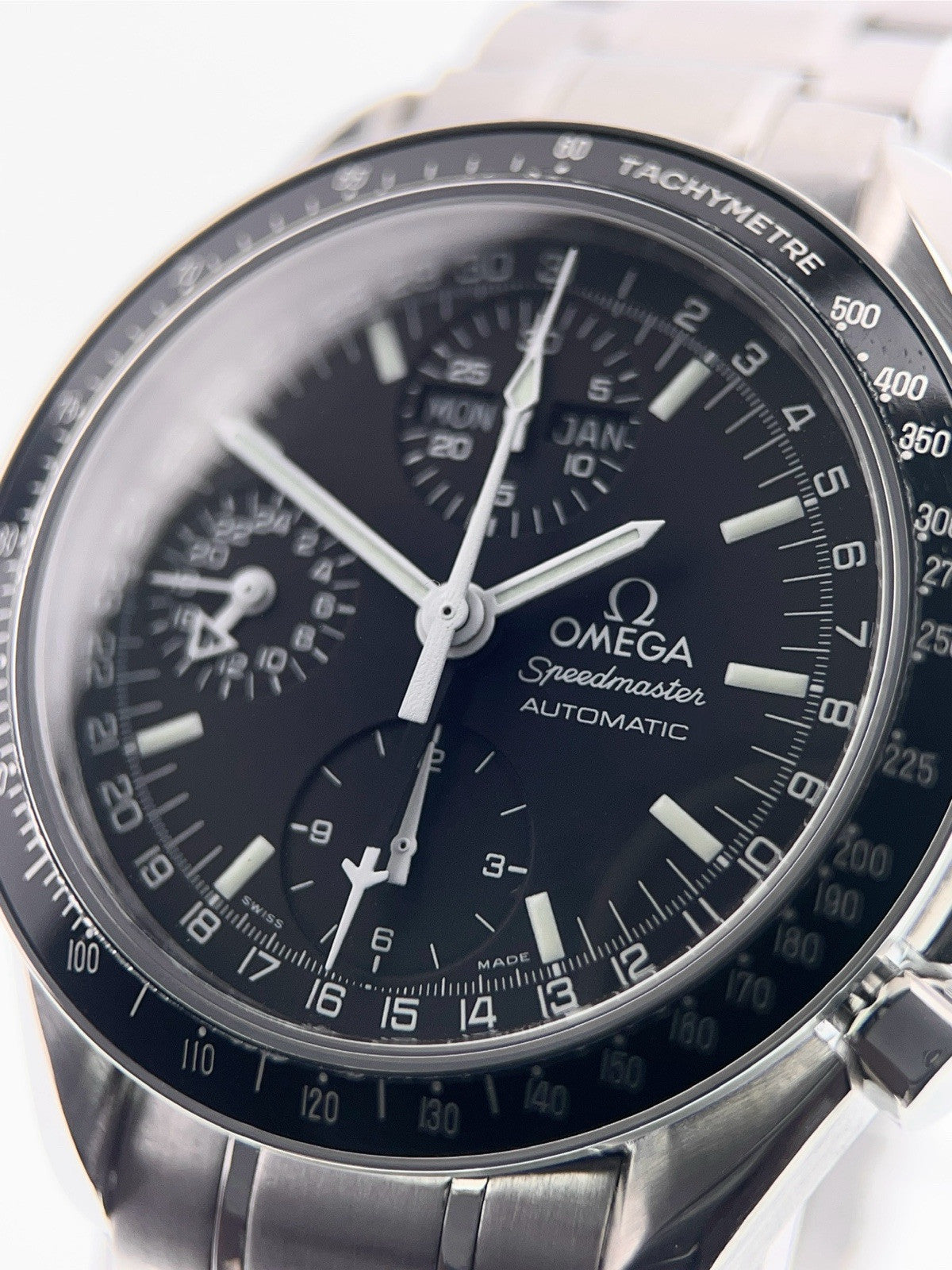 Omega Speedmaster Day Date Stainless Steel Black Dial 39mm Automatic Mens 3520.5