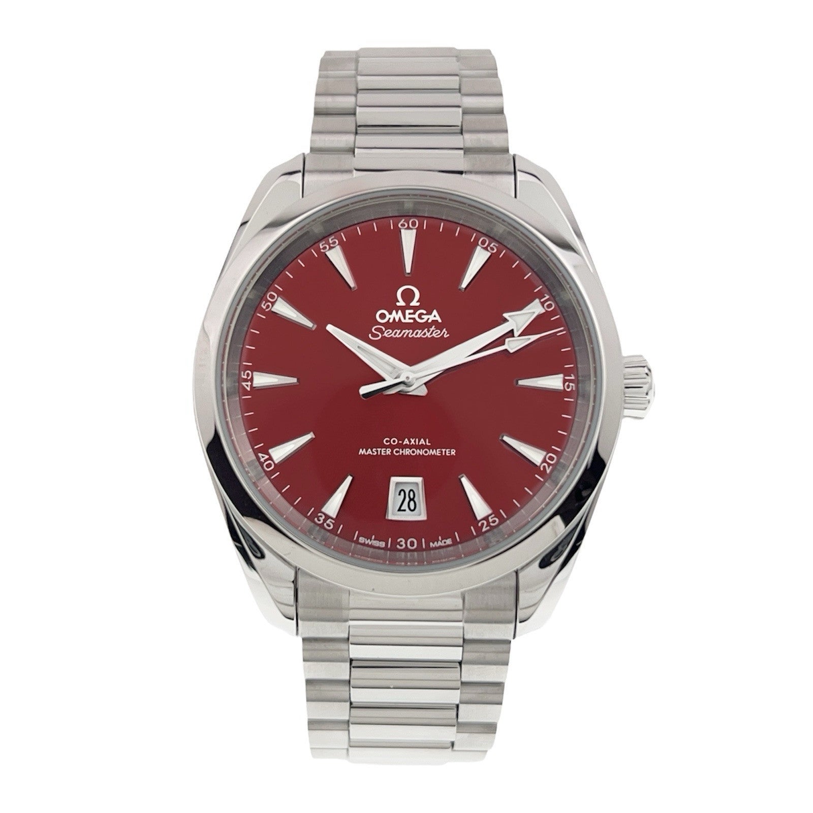 NEW 2025 Omega Seamaster Stainless Steel Red Dial 38mm Watch 220.10.38.20.13.003