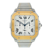 Cartier Santos Gold/Steel 43.3mm Silver Dial Automatic Men’s Watch W2SA0008