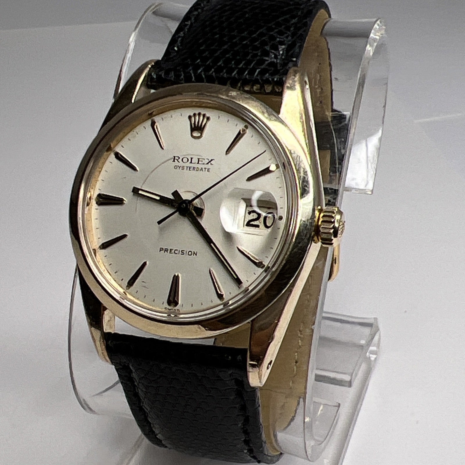 34mm Rolex Oyster Precision Manual Wind Date Watch Gold & Steel Case