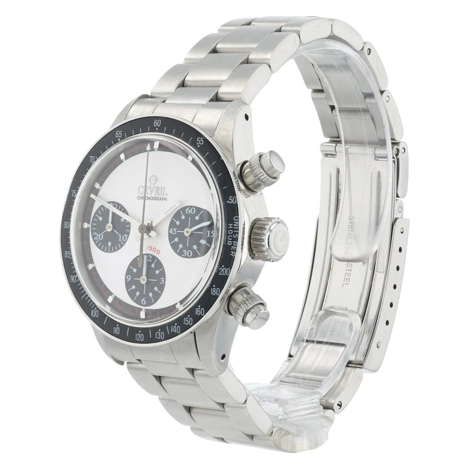 Gevril Tribeca Paul Newman Stainless Steel White Dial 37mm Automatic A508ANAA