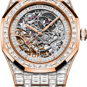 Audemars Piguet Royal Oak 41mm Double Balance Wheel Openworked Rose Gold Diamond Pave - 15417OR.ZZ.1267OR.01