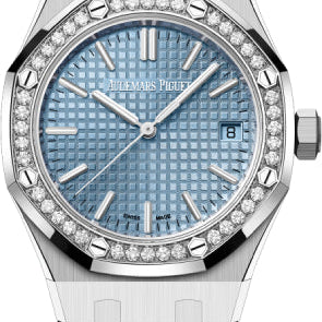 Audemars Piguet Royal Oak 37mm Selfwinding "50th Anniversary" Stainless Steel Diamond Bezel Light Blue Dial - 15551ST.ZZ.1356ST.01
