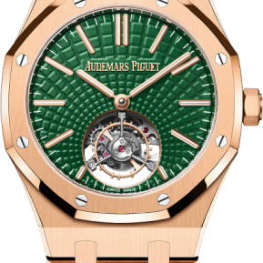 Audemars Piguet Royal Oak 41mm Selfwinding Flying Tourbillon Rose Gold Green Dial - 26533OR.OO.1220OR.01