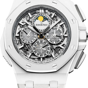Audemars Piguet Royal Oak Offshore 44mm Grande Complication White Ceramic Sapphire Dial Rubber Strap - 26582CB.OO.A010CA.01