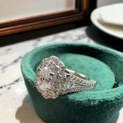 Enchanted Disney Belle Diamond Double Frame Engegment Ring 14k Two Tone 1.25 CTW