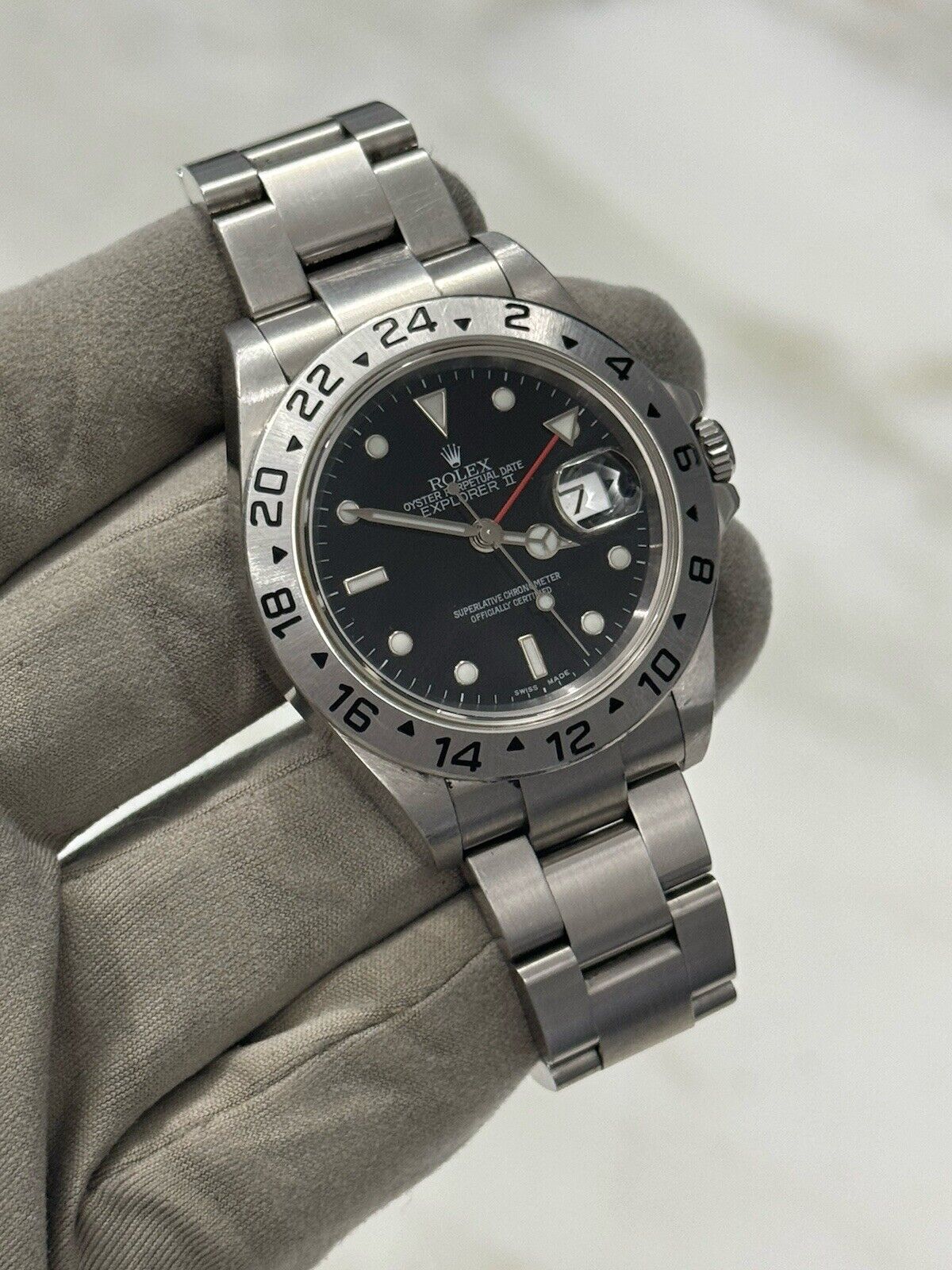 Rolex Explorer II Stainless Steel 16570 Black Dial Watch