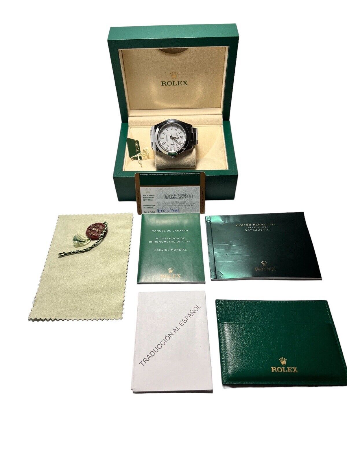 2014 Rolex Datejust II Automatic 41mm White Dial Watch 116300 - Box And Papers