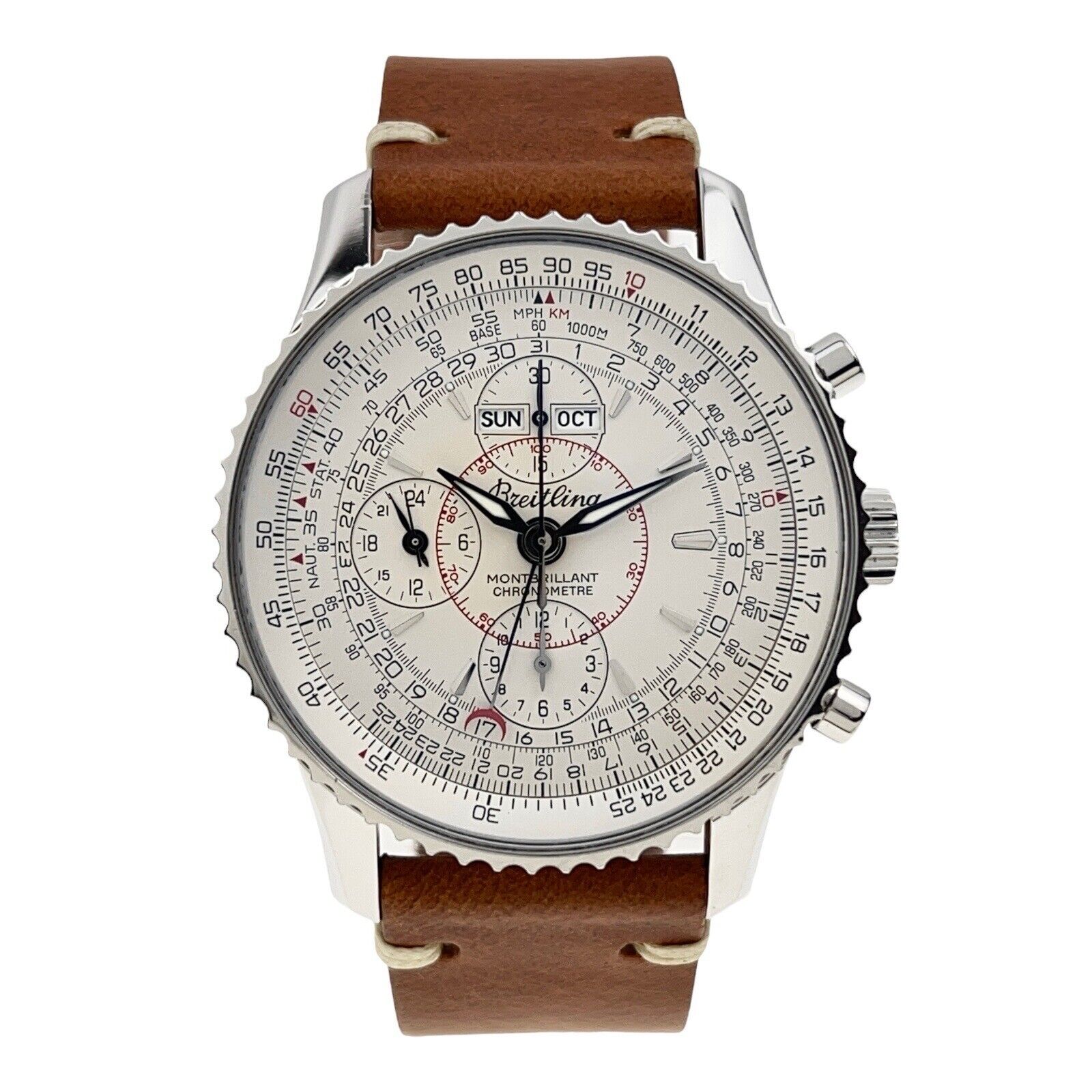 Breitling Montbrillant Datora Stainless Steel White 43mm Automatic Men’s Watch