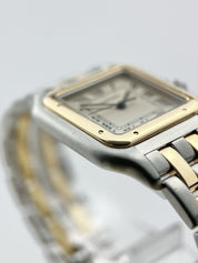 Cartier Panthere Two Row Quartz 27mm Silver Dial 18k Yellow Gold Ref-W25028B6