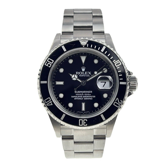 Rolex Submariner Date Stainless Steel Black 40mm Automatic Men’s Watch 16610