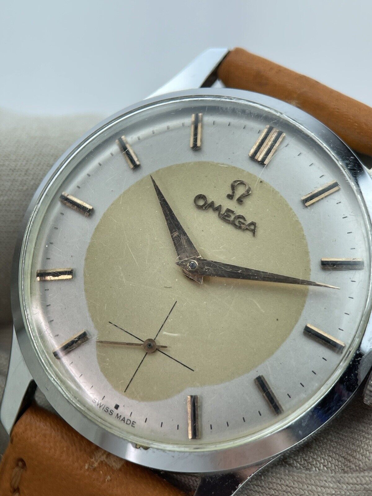Vintage Omega Manual Wind Stainless Steel Mens Watch 34.5mm - Serviced