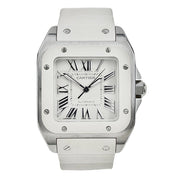 Cartier Santos 100 Automatic 33 X 44mm White Dial White Bezel Men’s Watch