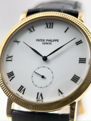 Patek Philippe 18k Yellow Gold White 33mm Manual Wind Men’s Watch 3919J
