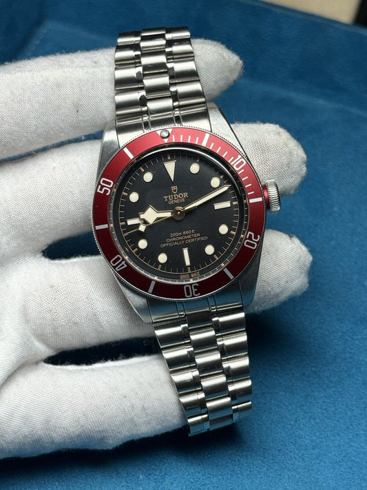Tudor Black Bay Heritage Stainless Steel Red 41mm Watch 79230R