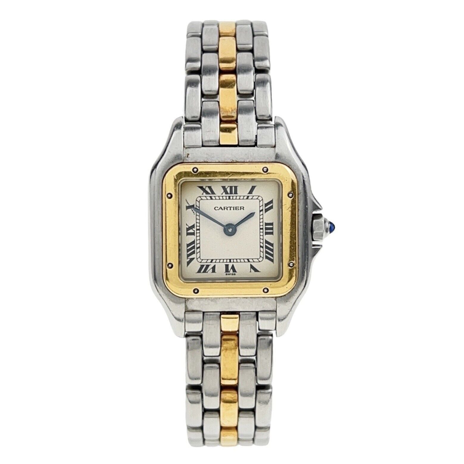 Cartier Panthere Quartz 22mm 18k Yellow Gold And Stainless Steel Watch 166921