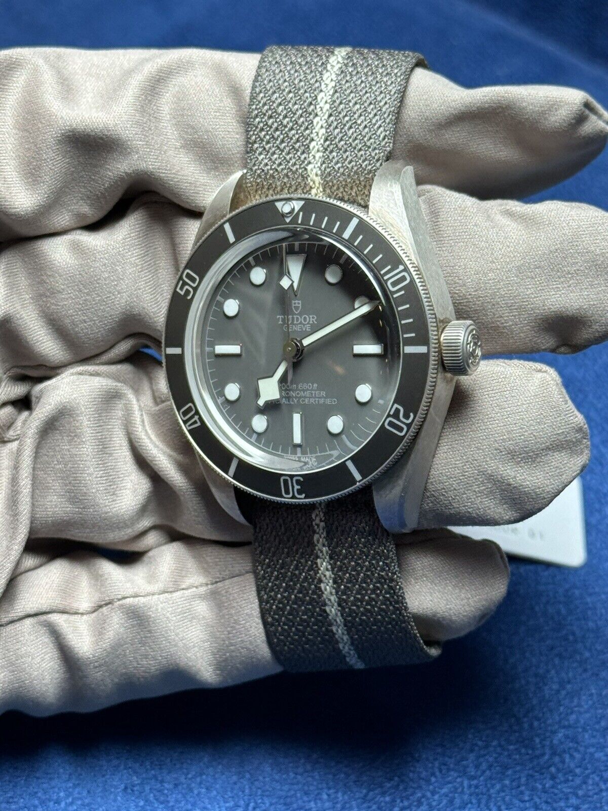 Tudor Black Bay Fifty-Eight Grey Dial Men's .925 Silver Watch Ref 79010SG B&P