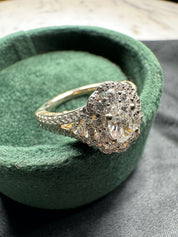 Enchanted Disney Belle Diamond Double Frame Engegment Ring 14k Two Tone 1.25 CTW